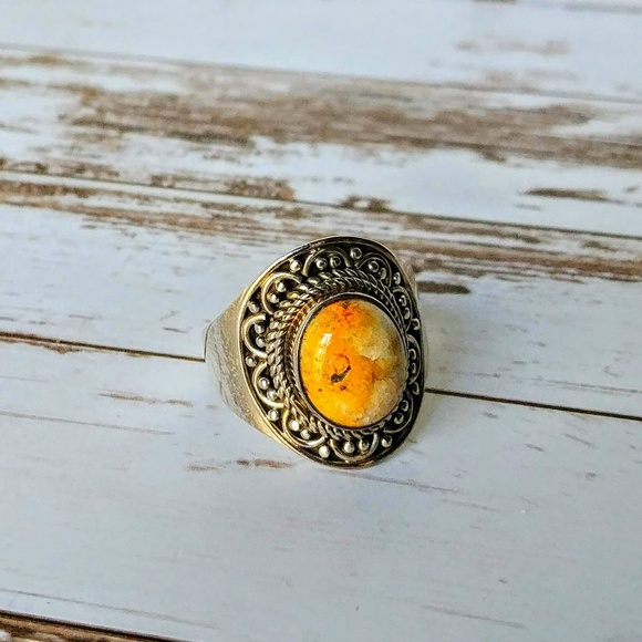 The Girl With Kaleidoscope Eyes Jewelry - Bumble Bee Jasper Artisan Ring